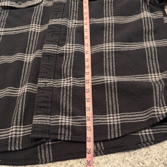 American Eagle Black/Gray Men's Shirt Jacket Flannel Heavyweight Layering - Picture 5 of 6